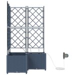 vidaXL Pots de jardin Gris 80 x 80 x 142 cm Acier