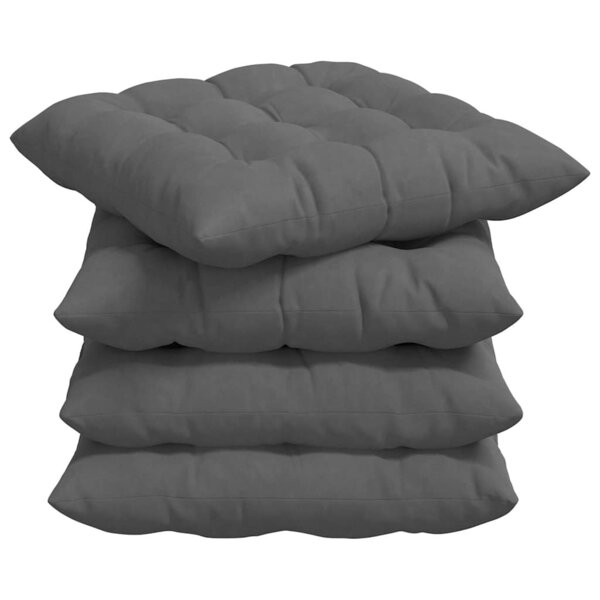 vidaXL Coussins de siège 4 Pièces Gris foncé 40 x 40 x 6 cm Microfibre