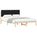 vidaXL Cadre de lit avec tête de lit rembourrée Noir 135 x 190 cm