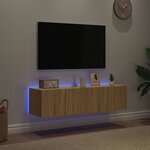 vidaXL Meubles TV muraux lumières LED 2 Pièces chêne sonoma 60x35x31 cm