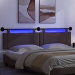 vidaXL Tête de lit suspendue Avec lumière LED Marron foncé Tissu