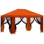 vidaXL Abri de jardin avec parois 4 × 3 m Orange Polyester et Acier