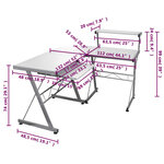 vidaXL Bureau d'ordinateur d'angle Blanc 132x112x99 cm Bois ingénierie