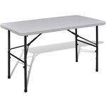 vidaXL Table de jardin pliable 122 cm blanche en HDPE