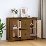 vidaXL Buffet Marron miel 100x35x74 cm Bois massif de pin