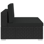 vidaXL Salon de jardin 3 Pièces avec coussins résine tressée noir