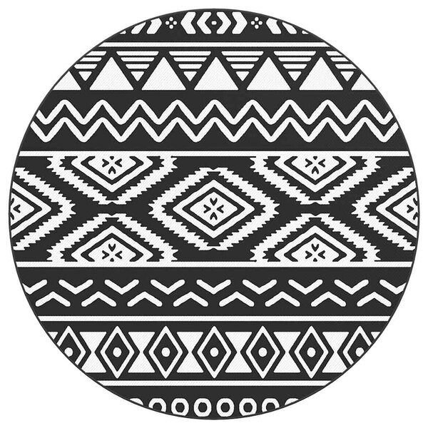 vidaXL Tapis d'extérieur ARAKIL noir Ø120 cm PP