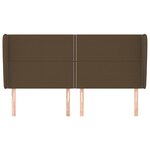 vidaXL Tête de lit avec oreilles Marron foncé 203x23x118/128 cm Tissu