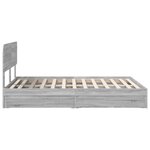 vidaXL Lit de Rangement Gris Sonoma 140 x 200 cm Bois d'ingénierie