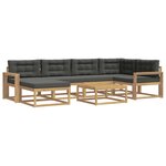 vidaXL Ensemble de canapés d'extérieur 7 Pièces Blanc et anthracite