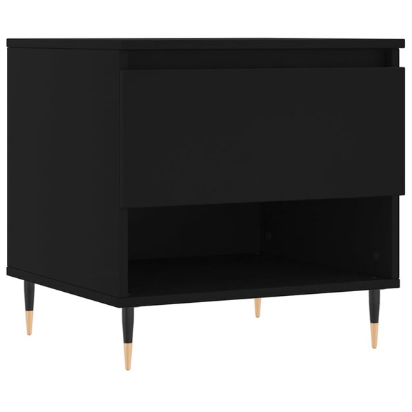 vidaXL Table basse noir 50x46x50 cm bois d’ingénierie