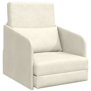 vidaXL Canapé-Lit Crème 65 x 80 x 83 cm Velours