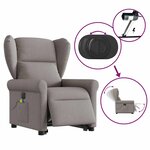 vidaXL Fauteuil inclinable de massage électrique Taupe Tissu