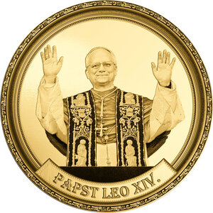 Monnaie POPE LEO XIV 1/200 Oz Or 5000 Francs Gabon