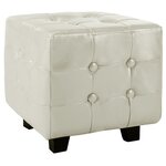 Vidaxl fauteuil avec repose-pied blanc similicuir