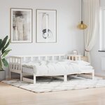 vidaXL Lit de jour avec lit gigogne blanc 90x190 cm bois de pin massif