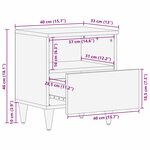 vidaXL Table de chevet avec tiroir Noir et or 40 x 33 x 46 cm