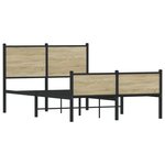 vidaXL Cadre de lit en métal sans matelas chêne sonoma 120x190 cm