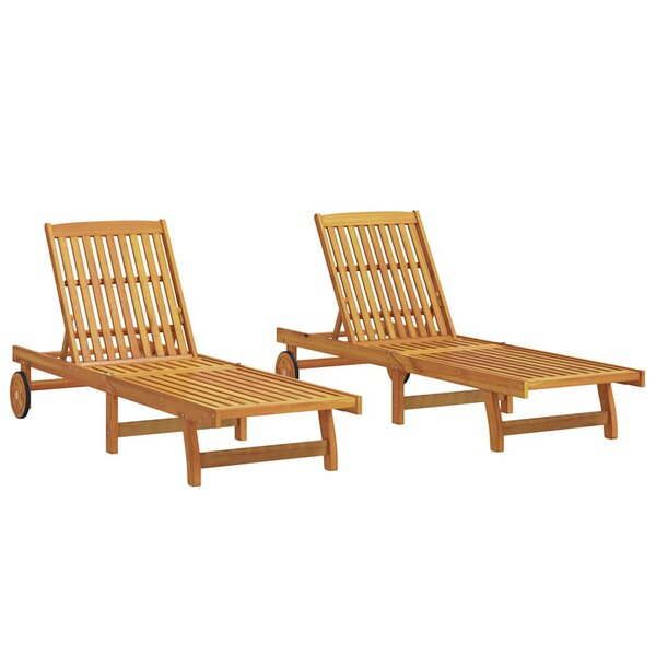 vidaXL Chaises longues lot de 2 Bois d'acacia solide