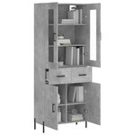 vidaXL Buffet haut Gris béton 69 5x34x180 cm Bois d'ingénierie