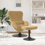 vidaXL Chaise Œuf avec Pouf Marron 63 x 73 x 90 cm Velours