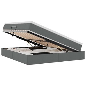 vidaXL Lit avec rangement et matelas Gris foncé 180 x 200 cm Polyester