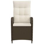 vidaXL Chaise de jardin inclinable Marron et crème blanche