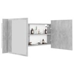 vidaXL Armoire de salle de bain à miroir LED Gris béton Acrylique