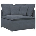 vidaXL Canapé modulaire et repose-pieds et coussins velours gris foncé