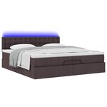 VidaXL Cadre de lit ottoman avec matelas marron foncé 200x200 cm tissu