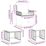 vidaXL Ensemble de meubles d'extérieur 5 pc Gris