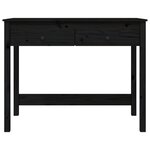 Bureau table poste de travail meuble d'ordinateur informatique étude avec tiroirs 100 x 50 x 78 cm bois massif de pin noir 02_0023472