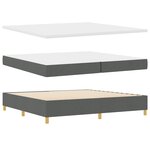 vidaXL Lit Box Spring avec Matelas & LED Gris Foncé 200x200 cm Tissu