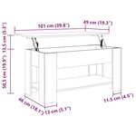 vidaXL Table basse noir 101x49x52 cm bois d'ingénierie