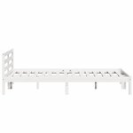 vidaXL Cadre de lit Blanc 208.6 x 157.6 x 69.4 cm Pin massif
