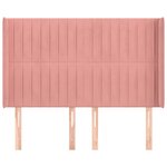 vidaXL Tête de lit avec oreilles Rose 147x16x118/128 cm Velours