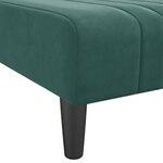 vidaXL Chaise longue vert foncé velours