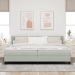Lit à ressort avec matelas vidaXL Gris clair 200x200 cm Velours