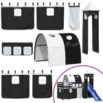 vidaXL Lit mezzanine enfants et tour sans matelas blanc noir 80x200cm