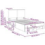 vidaXL Cadre de lit Gris Sonoma 135 x 190 cm Bois d'ingénierie