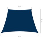 vidaXL Voile de parasol Tissu Oxford trapèze 2/4x3 m Bleu