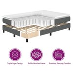 vidaXL Lit à ressorts avec matelas Gris foncé 140 x 200 cm tissu