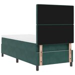 vidaXL Lit à ressorts avec matelas Vert foncé 100 x 200 cm tissu