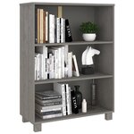 vidaXL Bibliothèque HAMAR Gris clair 85x35x112 cm Bois de pin massif