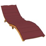 vidaXL Coussin de chaise longue rouge bordeaux mélangé 200x70x4 cm