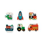 Djeco DJ01831 - Puzzle en bois Puzzlo Vroom