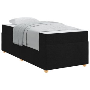 vidaXL Cadre de lit avec matelas Noir 80 x 200 cm tissu