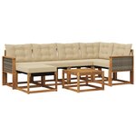 vidaXL Ensemble de canapés d'extérieur 7 pc Naturel et Beige