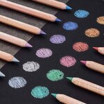 12 crayons de couleur brillants effet métallique