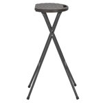 vidaXL Tabouret de bar pliable 2 Pièces PEHD et acier Marron Aspect rotin